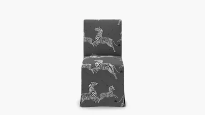 Slipcovered Signature Dining Chair, Slate Zebra