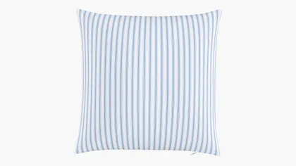 Throw Pillow 18", Cornflower Classic Ticking Stripe, 18" x 18"