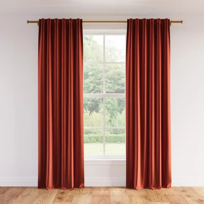 Velvet Curtain, Terracotta Performance Velvet, 50" x 96", Blackout