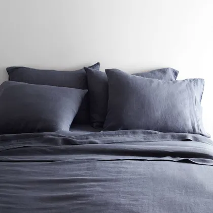 The Citizenry Stonewashed Linen Bed Bundle | Full | Slate Blue