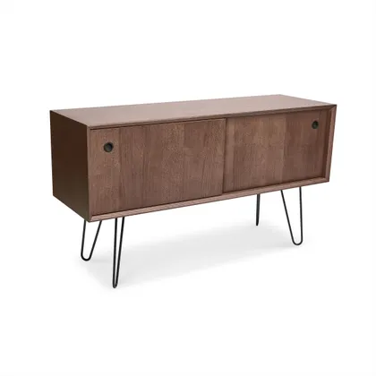 Carta Credenza - Walnut - Wood / Hairpin Leg