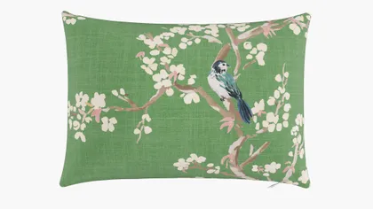 Throw Pillow 14" x 20", Jade Cherry Blossom, 14" x 20"
