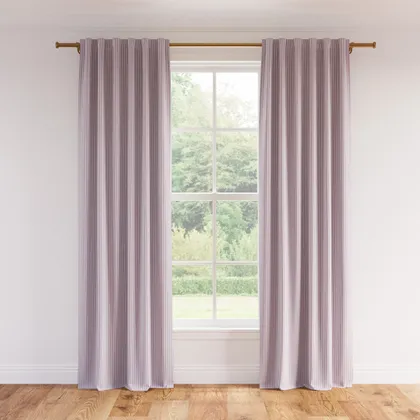 Printed Linen Curtain, Pink Classic Ticking Stripe, 50" x 84", Privacy