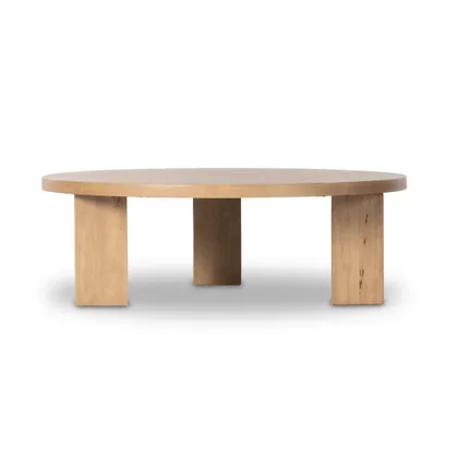 Mesa Round Coffee Table - Light Brushed Parawood