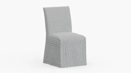 Slipcovered Dining Chair, Black Classic Ticking Stripe