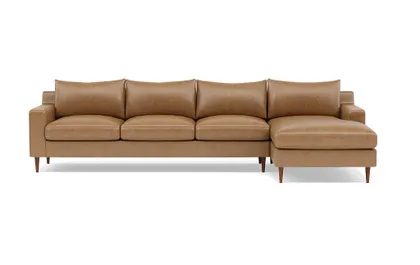 Sloan Leather 4-Seat Right Chaise Sectional