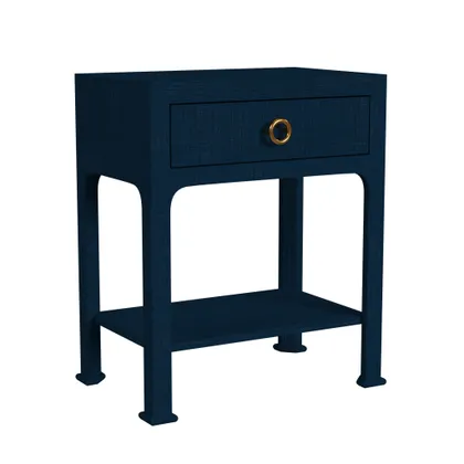 Chatham Navy Raffia Nightstand