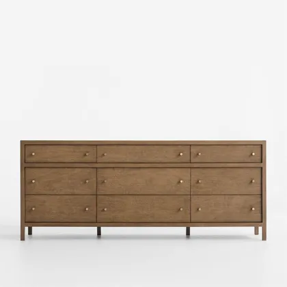 Keane 84" Solid Driftwood 9-Drawer Dresser