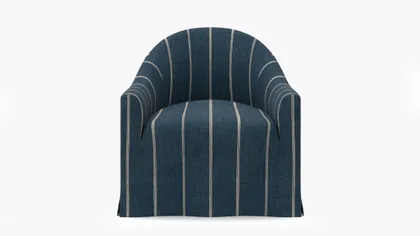Slipcover Swivel Chair, Indigo Felix