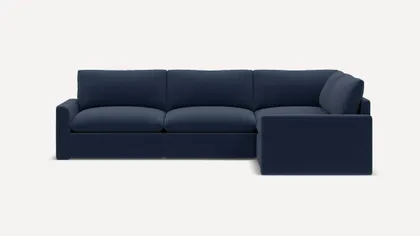 Russet 4-Piece Corner Sectional - Navy Blue - Performance Flatweave