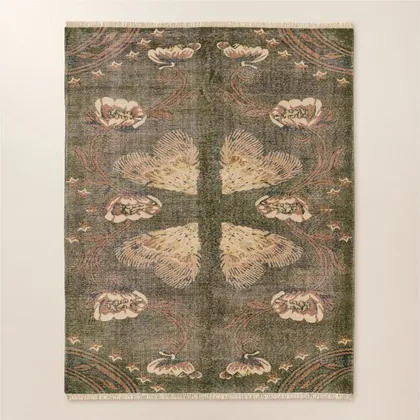 Ardito Hand-Knotted Green New Zealand Wool Area Rug 12'x15'