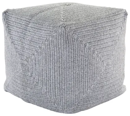 Bridgehampton Indoor/ Outdoor Solid Light Gray Cube Pouf