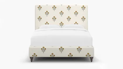 Classic Bed, Marigold Delphine, Espresso Traditional Turned Leg, Queen