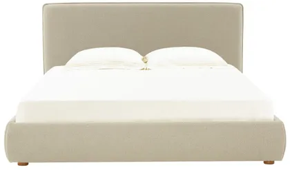 Callahan Boucle Bed - Oatmeal / Walnut