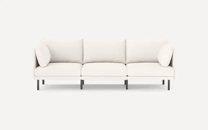Field 3-Piece Sofa - Ivory - Performance Boucle / Black - Metal