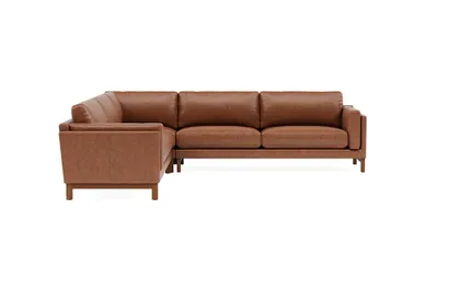 Gaby Leather 4-Seat Corner Sectional