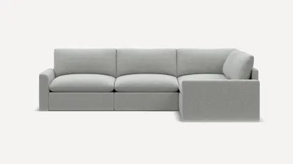 Russet 4-Piece Corner Sectional - Crushed Gravel - Performance Chenille