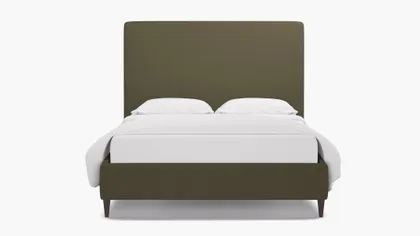Classic Bed, Olive Everyday Linen, Espresso Square Tapered Leg, Twin