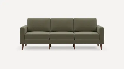 Nomad Sofa - Moss Green - Performance Flatweave / Walnut - Wood / Block