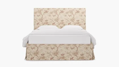 Slipcovered Bed, Terracotta Swallows, Queen