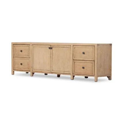 Gaines Media Console-Aged Light Pine