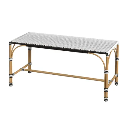 Tobias Black and White Outdoor Bench