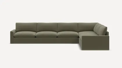 Russet 6-Piece Corner Sectional - Moss Green - Performance Flatweave