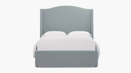 Curved Wingback Bed, Sterling Performance Velvet, Full