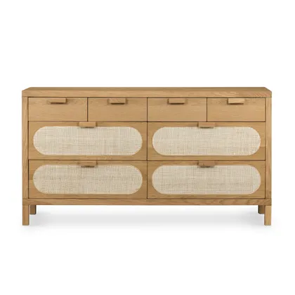 Allegra 8 Drawer Dresser-Natural Cane