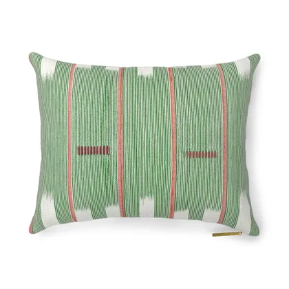 Green Lattice Baule Pillow by St. Frank | 16" W x 12" H | Cotton