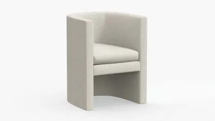 Barrel Back Dining Chair, Talc Everyday Linen
