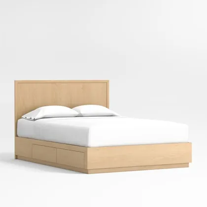 Oliver Natural Wood Kids Full Storage Bed