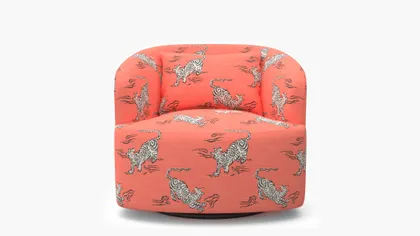 Deco Swivel Chair, Coral Tigresse