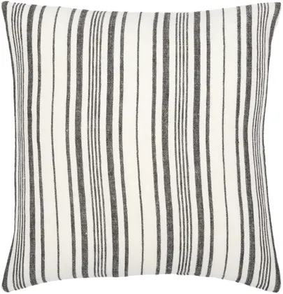 Linen Stripe Buttoned LNB-002 18"L x 18"W Down Filled Pillow