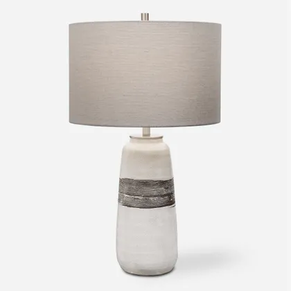 Comanche White Crackle Table Lamp