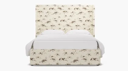 Modern Wingback Bed, Green Cotswold Hunt, Twin