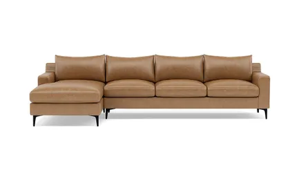 Sloan Leather 4-Seat Left Chaise Sectional