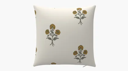 Outdoor 22" Throw Pillow, Marigold Delphine, 22" x 22"