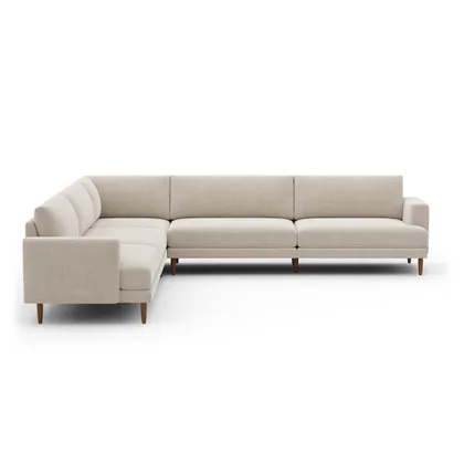 Ember Sectional - 121" / Georgia Clay - Performance Chenille / Walnut - Wood