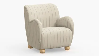 Bun Foot Accent Chair, Sky Fritz