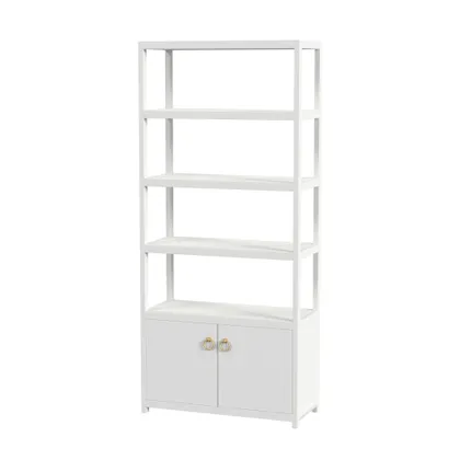 Lark White Etagere Bookcase
