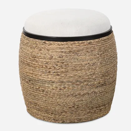 Island Straw Accent Stool