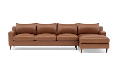 Sloan Leather 4-Seat Right Chaise Sectional
