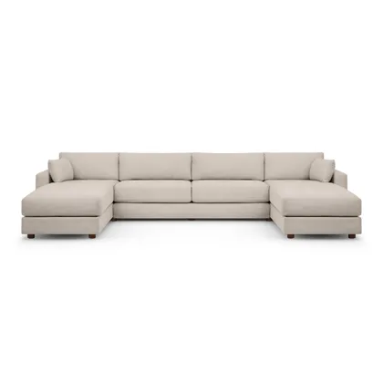 Span Sleeper Double Storage Sectional - Georgia Clay - Performance Chenille