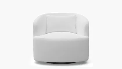 Deco Swivel Chair, White Twill