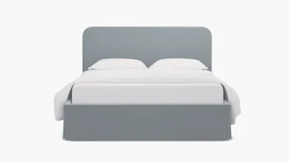 Skirted Platform Bed, Sterling Performance Velvet, Twin