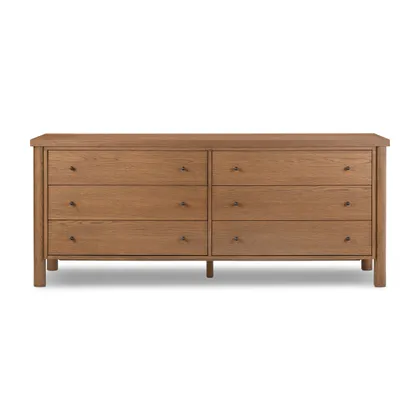 Roark 6 Drawer Dresser-Amber Oak Veneer