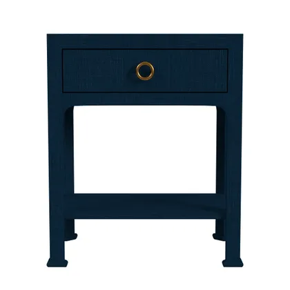 Chatham Navy Raffia Nightstand
