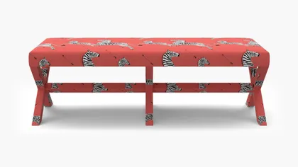 Double X Bench, Coral Zebra