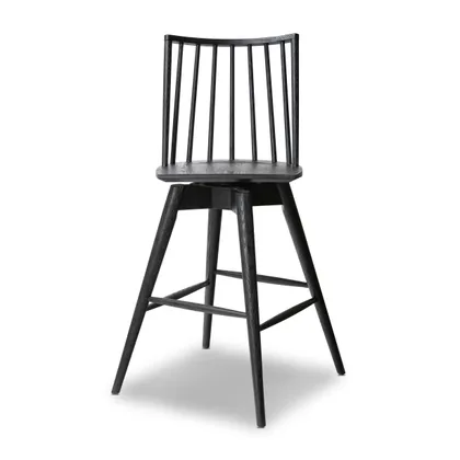 Lewis Swivel Stool-Black Oak-Bar